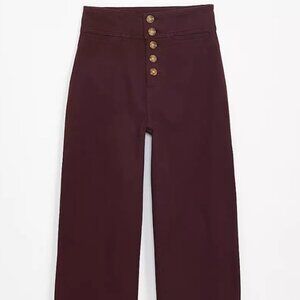 Lou & Grey Button Front High Rise Wide Leg Pants